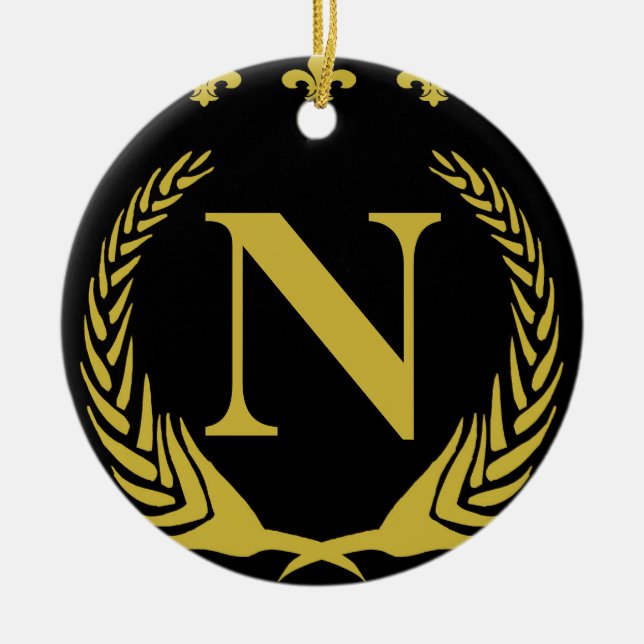 Adorno De Cerámica Fleur De Lis Gold, Letra o número (Frente)