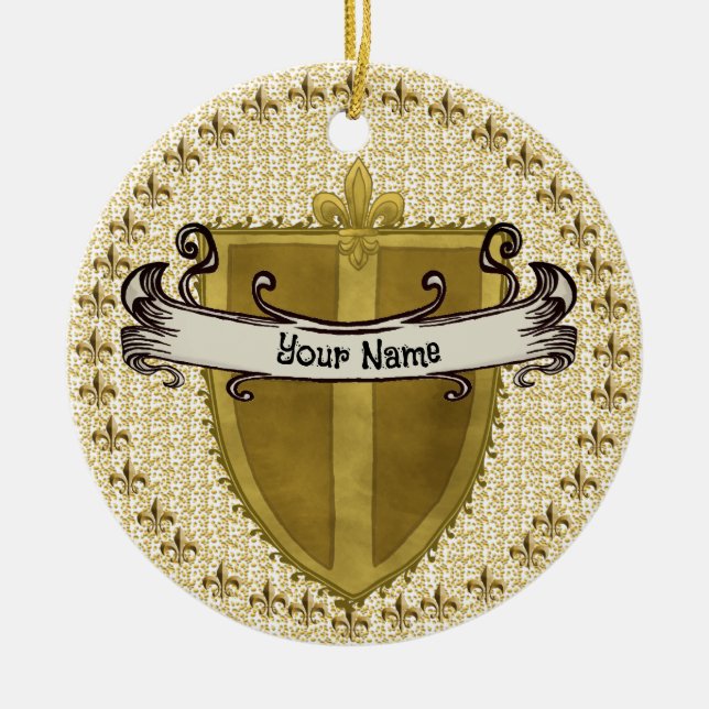 Adorno De Cerámica Fleur Family Crest (Frente)
