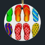Adorno De Cerámica Flip Flops Colorful Fun Beach Tema Regalos de vera<br><div class="desc">Flip Flops Colorful Fun Beach Tema Regalos de verano</div>