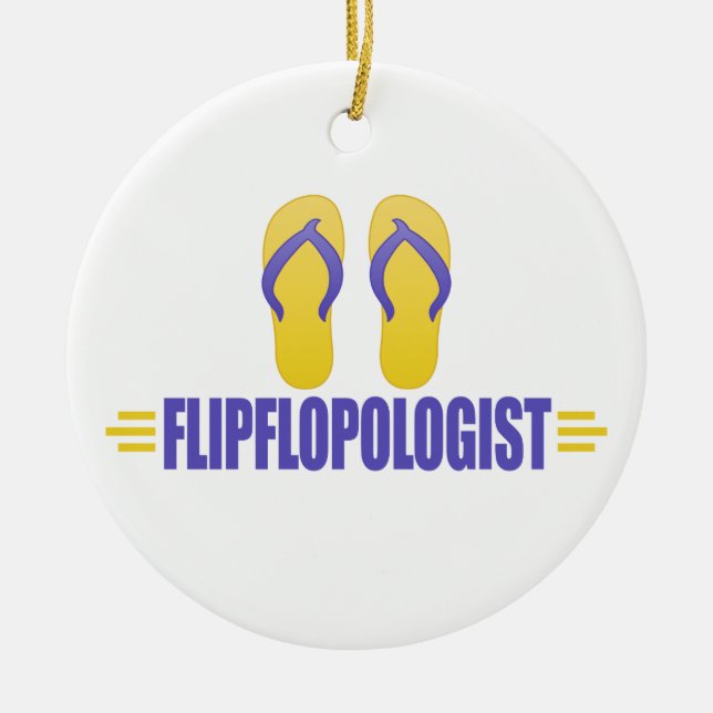 Adorno De Cerámica Flip Flops divertidos (Frente)