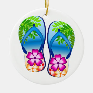 Adorno De Cerámica Flips-flopes tropicales