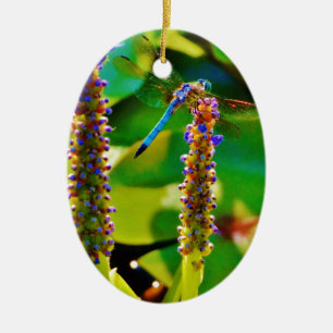 Adorno De Cerámica Flor azul