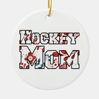 Adorno De Cerámica Flor azul roja de hockey para mamá