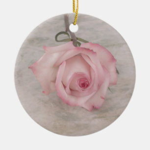Adorno De Cerámica Flor color de rosa rosada suave