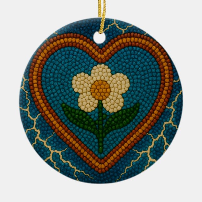 Adorno De Cerámica Flor con cuentas y truenos (Frente)