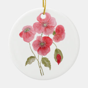 Adorno De Cerámica Flor de amapola de agua