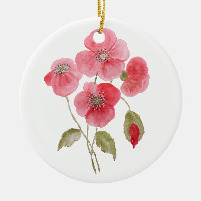 Adorno De Cerámica Flor de amapola de agua (Frente)