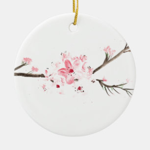 Adorno De Cerámica Flor de cerezo acuarela