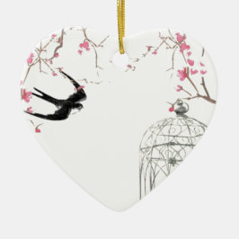 Adorno De Cerámica Flor de cerezo, tragos, diseño de jaulas de aves