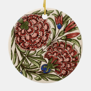 Adorno De Cerámica Flor de clavel Tile Antiguo Arte Rústico