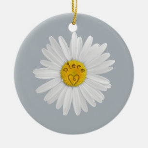 Adorno De Cerámica Flor De Daisy Para La Historia Del Personalizar De