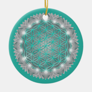 Adorno De Cerámica FLOR DE LA VIDA - Geometría Sagrada Luz 2