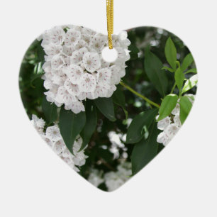 Adorno De Cerámica Flor de laurel de montaña blanca con forma de estr