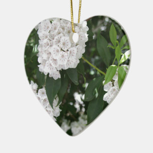 Adorno De Cerámica Flor de laurel de montaña blanca con forma de estr