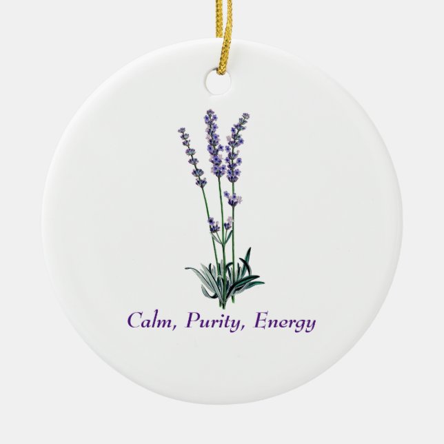 Adorno De Cerámica Flor de lavanda de época (Frente)