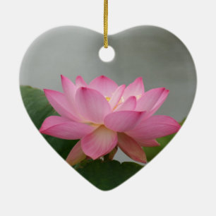 Adorno De Cerámica Flor de Lotus rosada