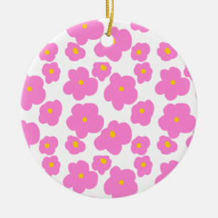 Adorno De Cerámica Flor de margarita amarilla rosa patrón moderno ele