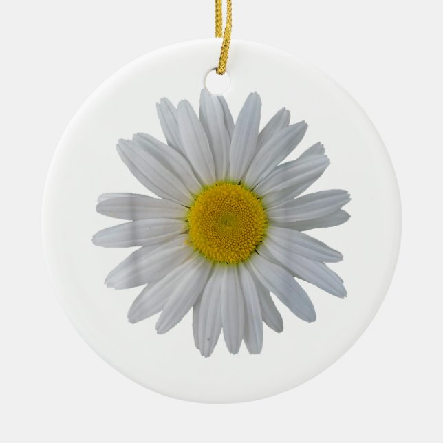 Adorno De Cerámica Flor de margarita blanca, margarita floreciente, f (Frente)