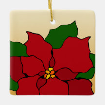 Flor de Nochebuena de Vidrio Emplomado