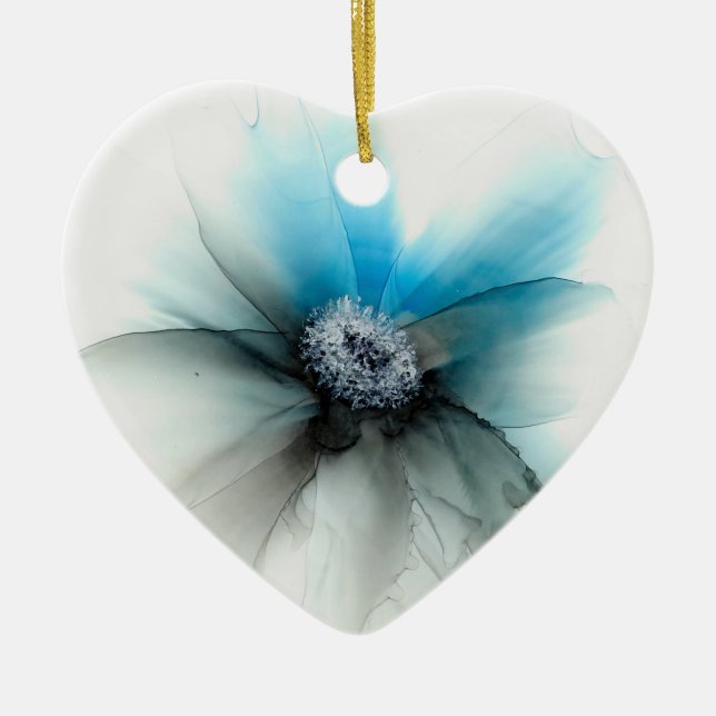 Adorno De Cerámica Flor de tintas de alcohol (Frente)