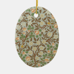 Adorno De Cerámica Flor de trébol botánico de William Morris