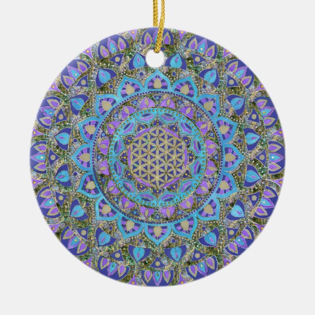 Adorno De Cerámica Flor De Vida - Mandala Estilo India 2 (Frente)