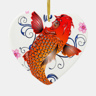 Adorno De Cerámica Flor del este de la carpa de los pescados de Koi