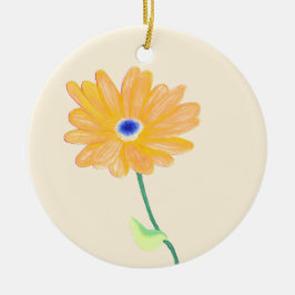 Adorno De Cerámica Flor dorada