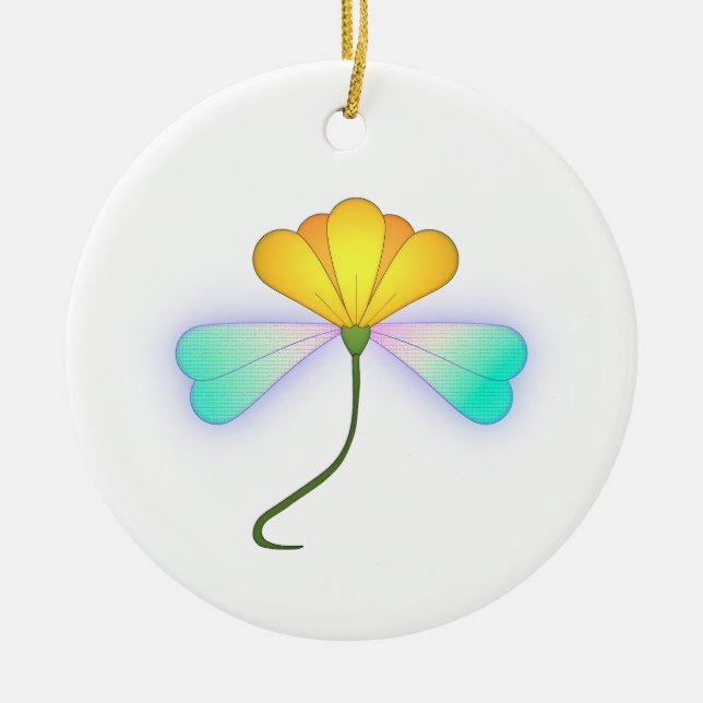 Adorno De Cerámica Flor Dragon (Frente)