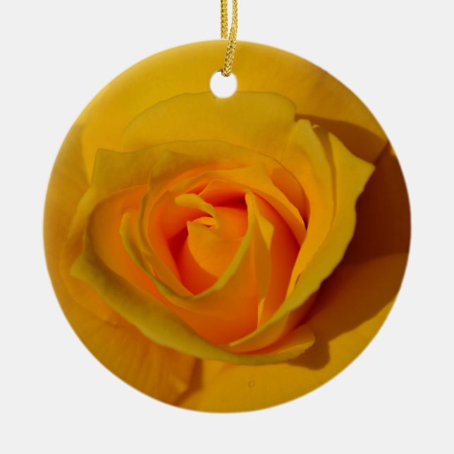 Adorno De Cerámica Flor floral elegante Rosa Amarilla (Frente)