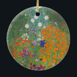 Adorno De Cerámica flor jardín klimt gustav cottage<br><div class="desc">Una obra de arte clásica de Gustav Klimt,  Cottage Garden,  Bauergarten,  1907,  es un acercamiento a un jardín de flores,  un cuadro de flores de colores.</div>