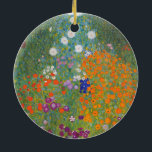 Adorno De Cerámica flor jardín klimt gustav cottage<br><div class="desc">Una obra de arte clásica de Gustav Klimt,  Cottage Garden,  Bauergarten,  1907,  es un acercamiento a un jardín de flores,  un cuadro de flores de colores.</div>