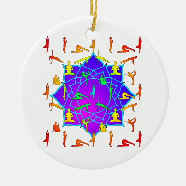 Adorno De Cerámica Flor Lotus Con Polos De Yoga (Frente)