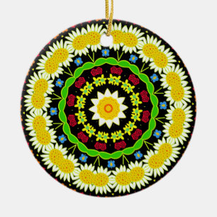 Adorno De Cerámica Flor Mandala