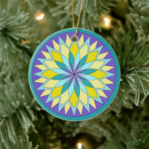 Adorno De Cerámica Flor Mandala