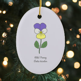Adorno De Cerámica Flor Pastel Botánica Pansy Silvestre
