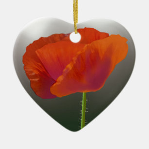 Adorno De Cerámica Flor roja de la amapola