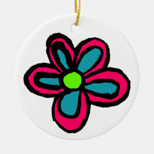 Adorno De Cerámica Flor Rosa Adorable