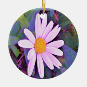 Adorno De Cerámica Flor rosa de margarita