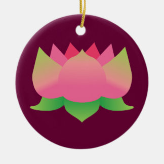 Adorno De Cerámica Flor rosa Lotus