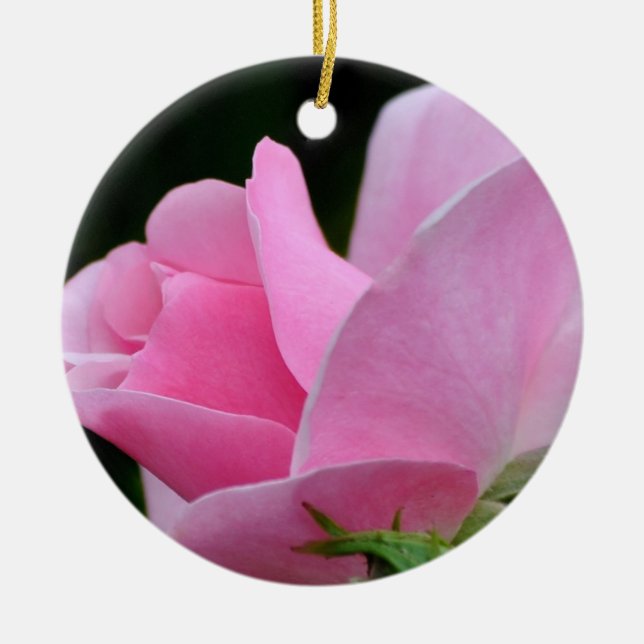 Adorno De Cerámica Flor rosa rosa (Frente)