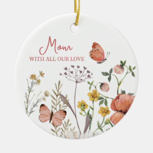 Adorno De Cerámica Flor Silvestre Botánica Flor Boho Nombre Personali