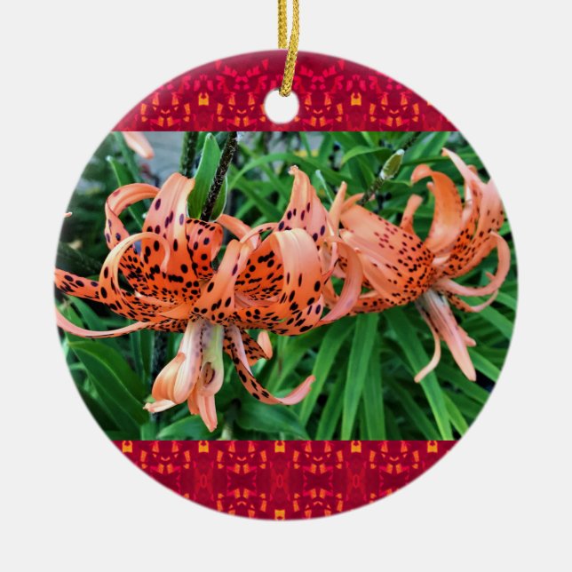 Adorno De Cerámica Flor Tiger Lily (Frente)