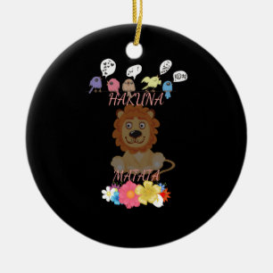 Adorno De Cerámica "Flora y Fauna Hakuna Matata", bebé león