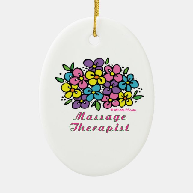 Adorno De Cerámica Floraciones del terapeuta del masaje (Frente)