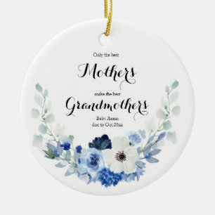Adorno De Cerámica Floral azul blanco sólo los mejores padres promovi