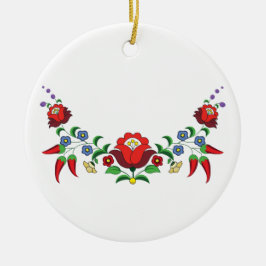 Adorno De Cerámica Floral de arte folclórico de Hungría