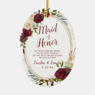 Adorno De Cerámica Floral de Mistletoe Manor a la doncella de honor