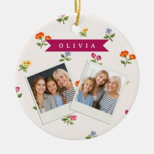 Adorno De Cerámica Floral Personalizado Silvestre Cottagecore con Est
