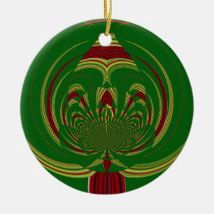 Adorno De Cerámica Floral verde